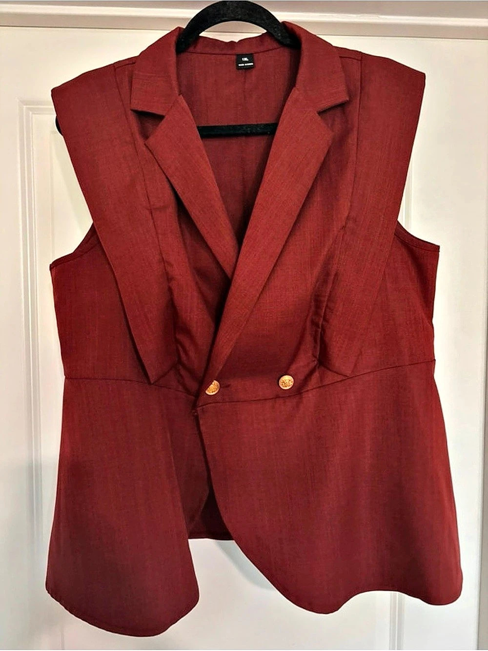 Burgundy Pleated Skirt & Vest Size XL Like New - Picture 5 of 9